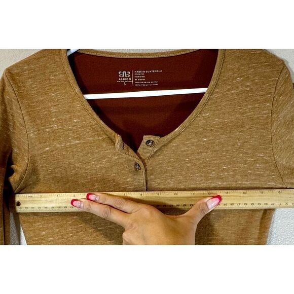 Albion Heathered Brown Long Sleeve Top - Picture 7 of 8